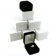 6 Black Velvet Ring Boxes Jewelry Counter Gift Display