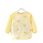 Teeny Baby Long Sleeve Apron Smock Bib - Yellow Duckie