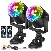 2-Pack Disco Ball Party Lights Sound Activated with Remote Control USB Powere...