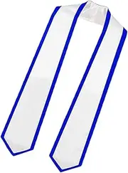 [Generic] Graduation Stole Satin Sash | Fashionale Plain Graduate Stole Student Graduation Stole - 72-Inch Long Unisex Plain Graduation Stole Adult Plain Stole for Women Men, White and Blue, Refer to