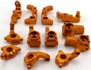 STRC Anodized Aluminum RC Suspension Parts Lot(12) Orange Knuckle Caster Hub