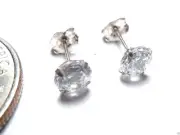 14kt White Gold 6MM Cubic Zirconia Stud Earrings 100% Guaranteed! Free Shipping!