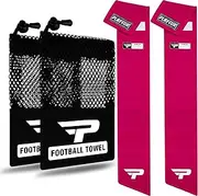PLAYEUR Every Play Counts. Play with Heart. Trust Our Football Towels for Unbeatable Grip & Clear Vision - Lightweight for All Your Sports Gear (Adult, Hot Pink [ Pack 2 ])