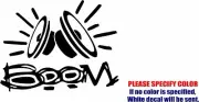 BOOM SPEAKERS Graphic Die Cut decal sticker Car Truck Boat Window Bumper Wall 7"