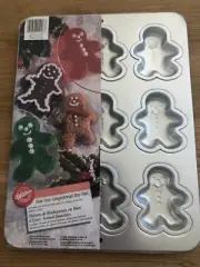 NEW Wilton 2105-926 9 Cavity Bite Size Gingerbread Cake Pan Mold Aluminum 1995