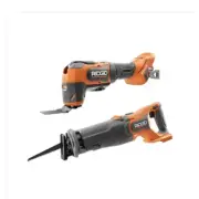 Ridgid Combo Kit 18 Volt Brushless Cordless Reciprocating Saw Multi Tool 2 Tool