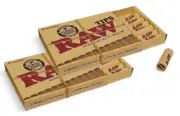 2 x RAW Natural Pre Rolled Tips Unrefined Rolling Smoking Tobacco 42 Tips Total