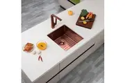 AGUZZO Stainless Steel Kitchen and Laundry Sink - 390mm Single Bowl - Rose Gold - Top/Under Mount