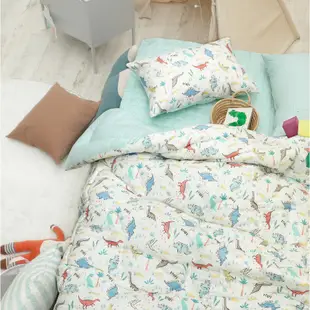 韓國兒童四季被【溫暖家】olivia 繽紛恐龍 大童 被子 枕頭套 水洗 棉被 涼被 被單 兒童 純棉 被 床墊 枕套