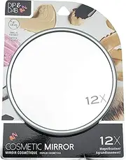 Jacent Dip & Dab 12X Magnification Cosmetic Mirror With Suction Cups, 5 Inch Diameter - 1 Pack