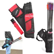 Archery Arrow Quiver 3 Tubes Holder Waist Hip Bag Belt Back Pouch Bow Hunting