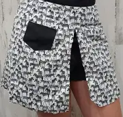 UNIQUE VINTAGE Black & White Zebra Print Hide & Seek Skort*Size MEDIUM**CUTE*NWT