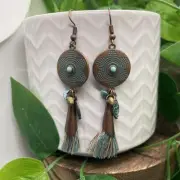 3” Bronze-tone Earring Set Bohemian Retro Drop Dangle New Free Ship B5935