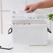Portable Plastic First Aid Kit Emergency Box Storage Travel Box for Home Office Outdoor Camping (As Shown)