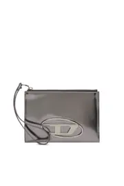 [Diesel] Diesel - Zipped pouch in mirror leather - Small Wallets - Unisex - Grey UNI Grey