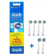 Oral-B EB50-4PC CrossAction + Precision Clean Brush Head Refill Pack (includes