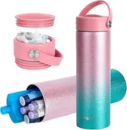SUNMON Insulin Cooler Travel Case - TSA Approved Diabetes Medical Cooler Bottle, Portable Insulin Pen Case for Diabetic Supplies (Glitter Pink)