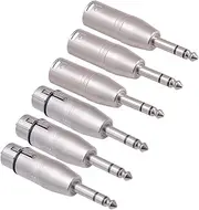 Mingzhe 6 Pack 1/4 to XLR 6.35mm Female to XLR Male and 6.35mm Male to XLR Female Adapter Zinc Alloy Stereo Mixer Microphone Audio Adapter Connector