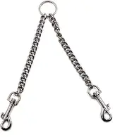 SUPVOX Double Head Pet Traction Strap Dog Puppy Stainless Steel Chain Dog Double Leash Pet Supplies