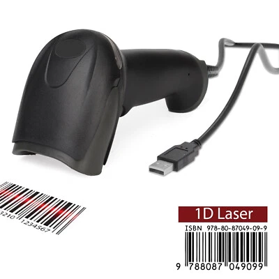 Handheld Barcode Scanner Reader USB Wired 1D Bar Code Scan for POS System