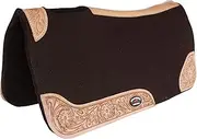 CHALLENGER Horse Saddle PAD Western Contoured Wool Felt Moisture Wicking Brown 39RT03