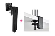 Atdec AWMS-1340 130mm Arm + 400mm Post / 12kg (26.5lb) Flat Screens, 10kg (22lb) Curved Screens + F Clamp Desk Fixing, Black