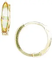 [JewelryWeb] 14k Yellow Gold Round CZ Simulated Diamond Hinged Earrings 11x11mm Stud Earring for Women