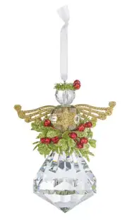 Kissing Krystals GOLDEN STAR ANGEL Mistletoe Christmas Ornament by Ganz