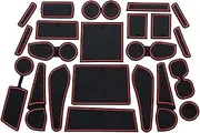 QXKSPG Rubber Dust-Proof Mat, for, for Isuzu, for, for Chevrolet, for D-Max T-Series KB RT50 2012~2016 2013 Door Groove Pad Gate Slot Car Sticker Accessorie Car Dashboard Anti-Slip Mat(Red)