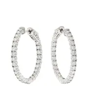 Forever Creations 14K 2.00 ct. tw. Diamond Inside-Outside Hoops