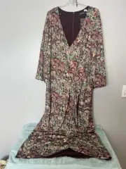 RALPH LAUREN Black Label Paisley Pre Fall Tie Wrap Dress Plus Sz 24 New