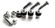 45 DEGREE ANGLE METAL/CHROME TIRE VALVE STEMS HIGH PRESSURE BOLT IN 4 PIECES 503