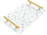 Blue Floral Bow Decorative Breakfast Tray with Handles Trays for Eating for Jewelry Perfume for Table Serving bandejas para desayuno