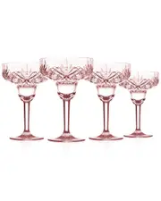 Godinger Set of 4 Dublin Acrylic Blush Margarita Glasses
