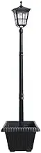 Kemeco ST4311AHP 6 LED Cast Aluminum Solar Lamp Post Light with Planter for Outdoor Landscape Pathway Street Patio Garden Yard