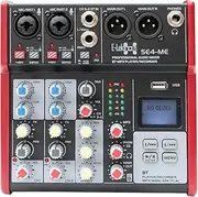 E-Lektron SE-4 Live Audio Mixer 4 Channel Mixer incl. USB Bluetooth Soundcard Phantom Power