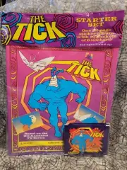 The Tick 1995 Panini Sticker Card Book Album w 10 Unopened Packs NEW Fleer