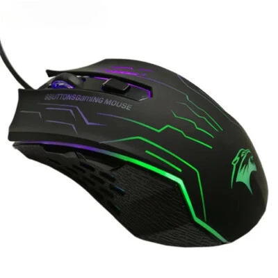 Silent Click USB Wired Gaming Mouse 6 Buttons 3200DPI Mute Optical Mouse Mice