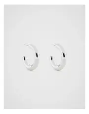 [Seed Heritage] Mid Solid Hoops Earring in Silver