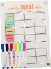 FIXOSHEE Magnetic Fridge Whiteboard Meal Planner Weekly Calendar Dry Erase Board for Home