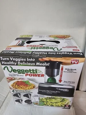 NIB 4 in 1 Automatic Vegetable spiralizer Veggetti Power ''As seen on TV''
