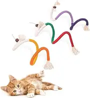 SLATUNT 3 PCS Cotton Rope Cat Chew Toy Contains Natural Gall Fruit 27.5in Indoor Kitten Chew Rope Interactive Cat Toy Sturdy Chewing Ropes，Cats String Safe Teeth Cleaning Toy