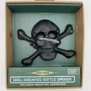 Skull Crossbones Beer Bottle Opener Cast Iron New In Box Fast Free Shipping