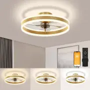 Fandelier Ceiling Fans with Lights and Remote, 15.7In Low Profile Ceiling Fan Fl