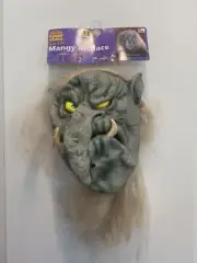 Adult Pumpkin Time Soft Latex Mangy Menace Halloween Mask w/ Hair Kmart Vintage