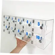 No Confused for Each Key Clear Cell Phone Locker Box with Door Locks 10 Doors