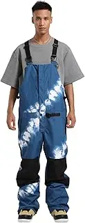 [GSOU SNOW] Men Ski Pants Snow Bib Overalls Snowboard Waterproof Windproof Insulated Adjustable Strap Winter Sport Warm
