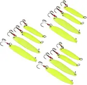 Alasum 12pcs Willow Sequins Fishing Lures Colorful Hard Bait for Styles High-Strength Hooks Night Fishing Baits