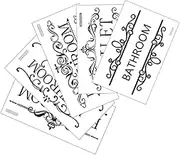 jojofuny 5 Pcs Bathroom Rules Door Decor Adhesive Toilet Decal Stickers for Effortless Installation Longlasting Bathroom Signs Decorative Enhancements for Restroom Doors