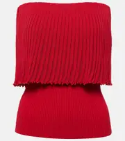 [Altuzarra] Altuzarra Pascale ribbed-knit jersey top AU 14 red